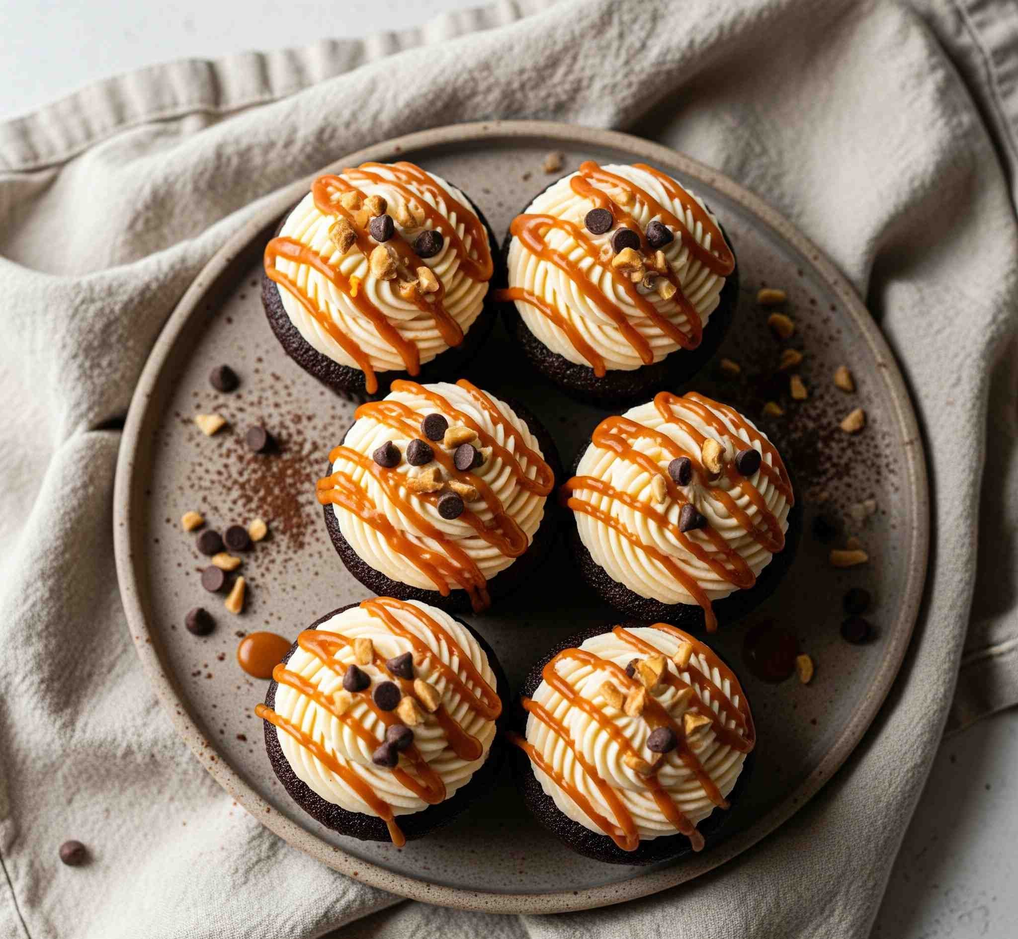 Chocolate Espresso Cupcakes with Salted Caramel Buttercream